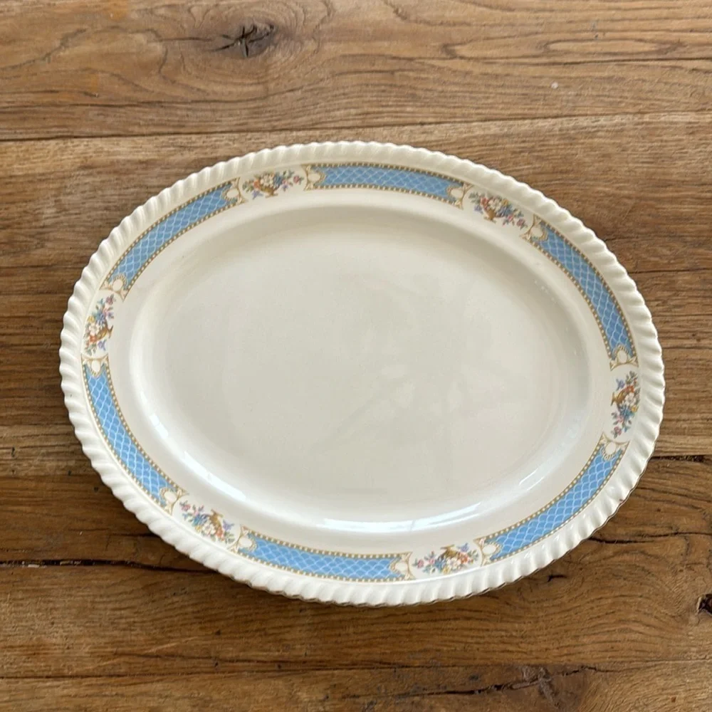 Vintage HTF Johnson Bros. Belvedere plate, Stamped Old English 11x9
